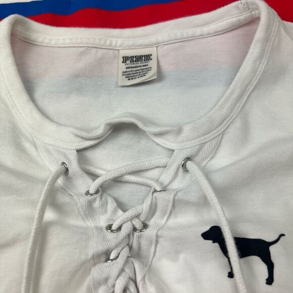 Victoria’s Secret PINK long sleeve lace up t-shirt - Picture 3 of 10